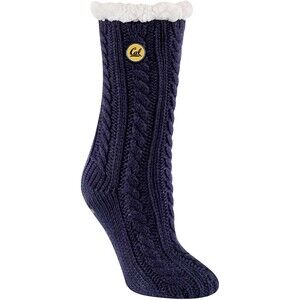 TCK University of California Miss Chalet Cable Knit Sherpa Lined Slipper Socks